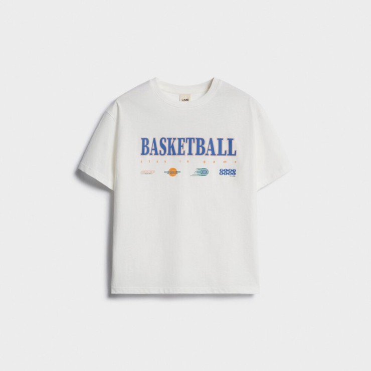 Футболка из хлопка с принтом BACKETBALL