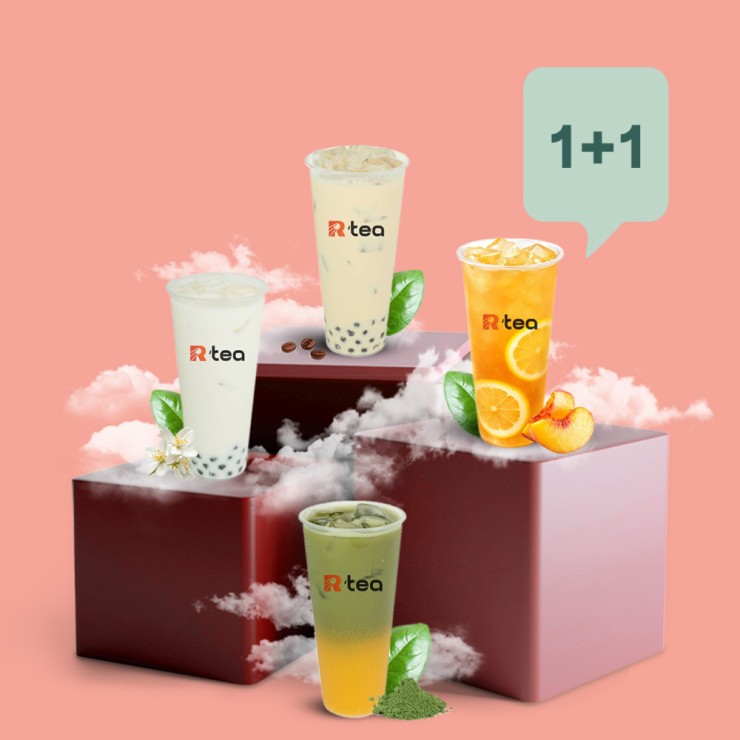 1+1 на летнюю коллекцию напитков в R'tea по купону MEGA Friends